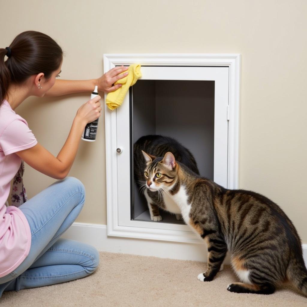 Cleaning a Large Cat Door