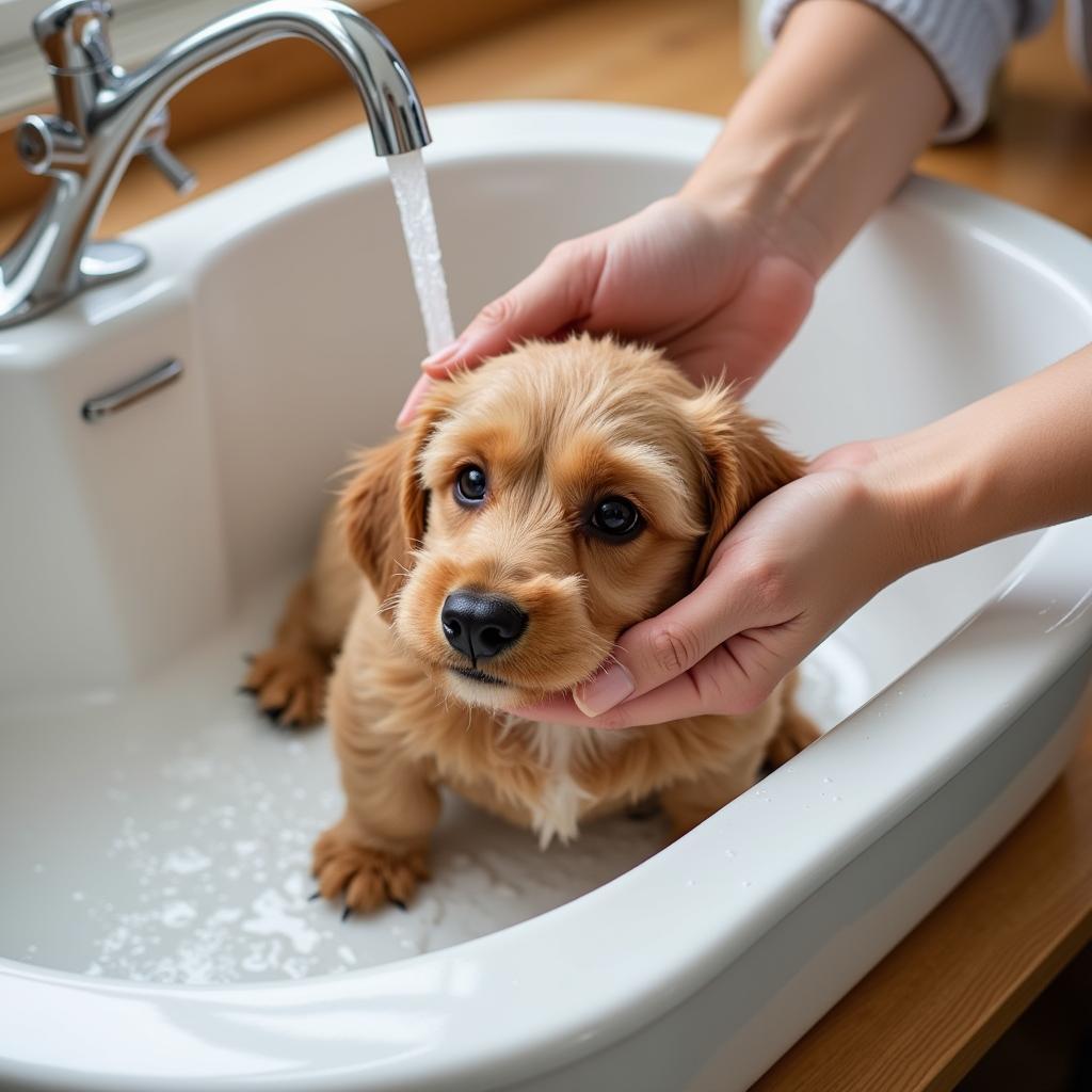 Cleaning a Weenie Dog Hat