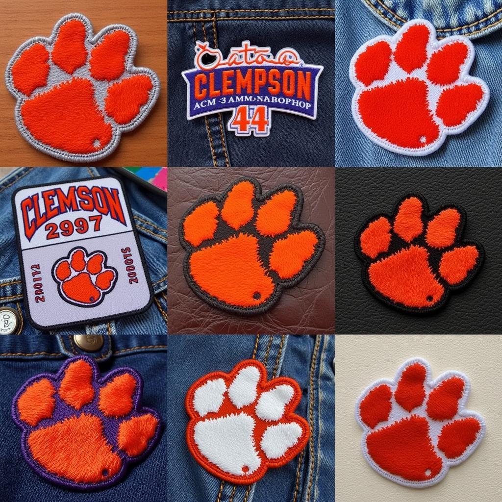 Clemson Tiger Paw Embroidered Patches