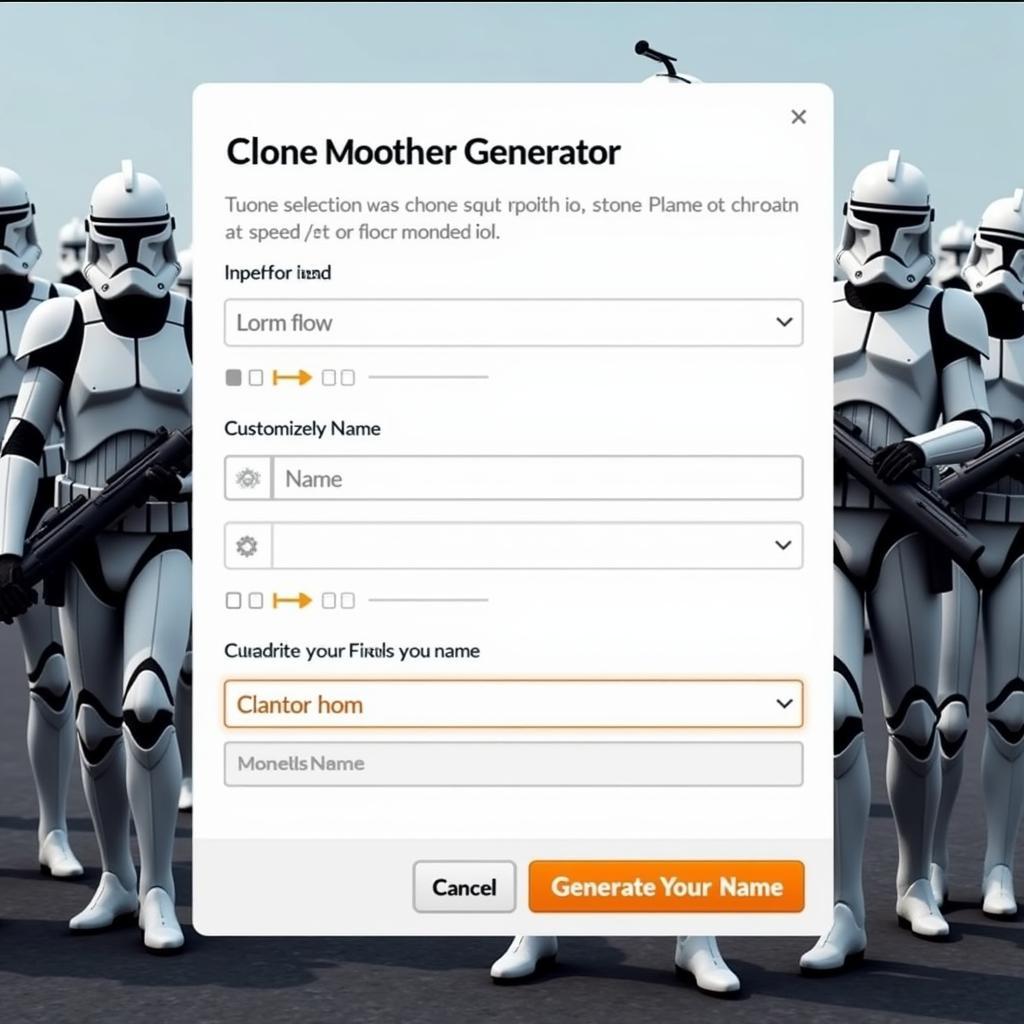 Clone Trooper Name Generator Interface