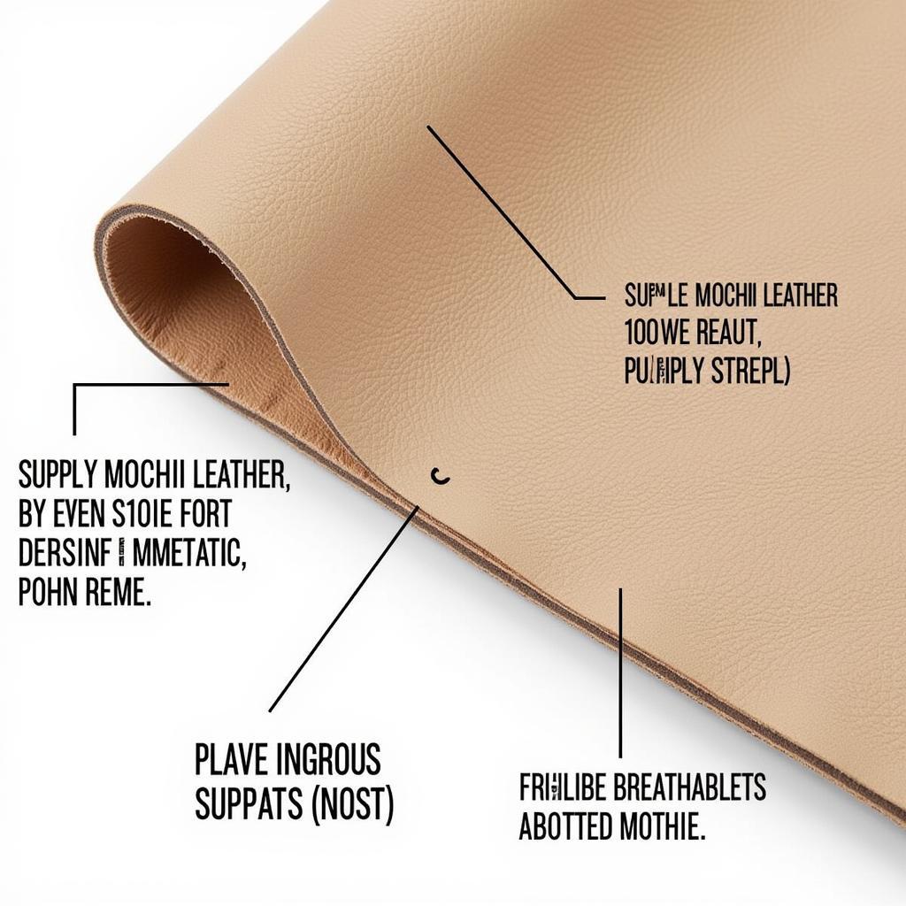 Close-up view of the flexible and soft mochi leather material