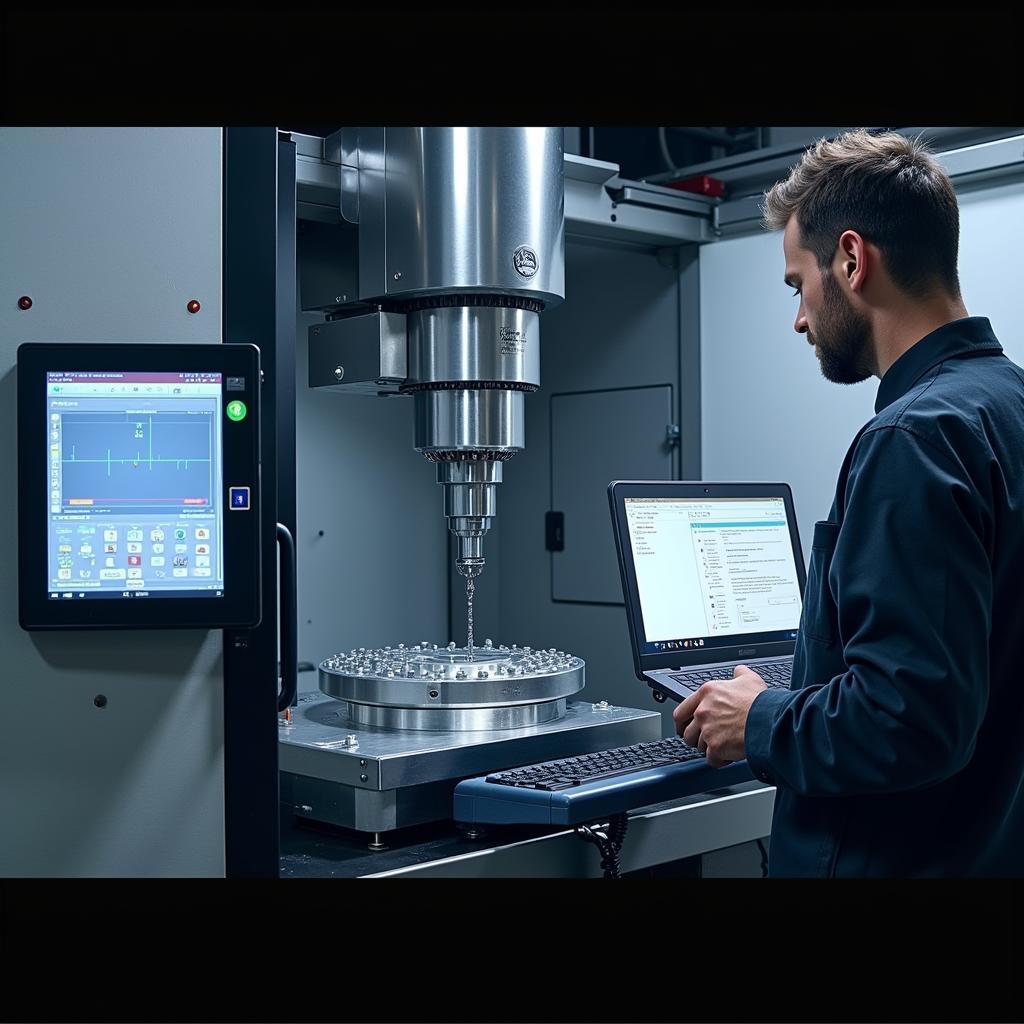 CNC Machine in Operation at a Modern Machine Shop