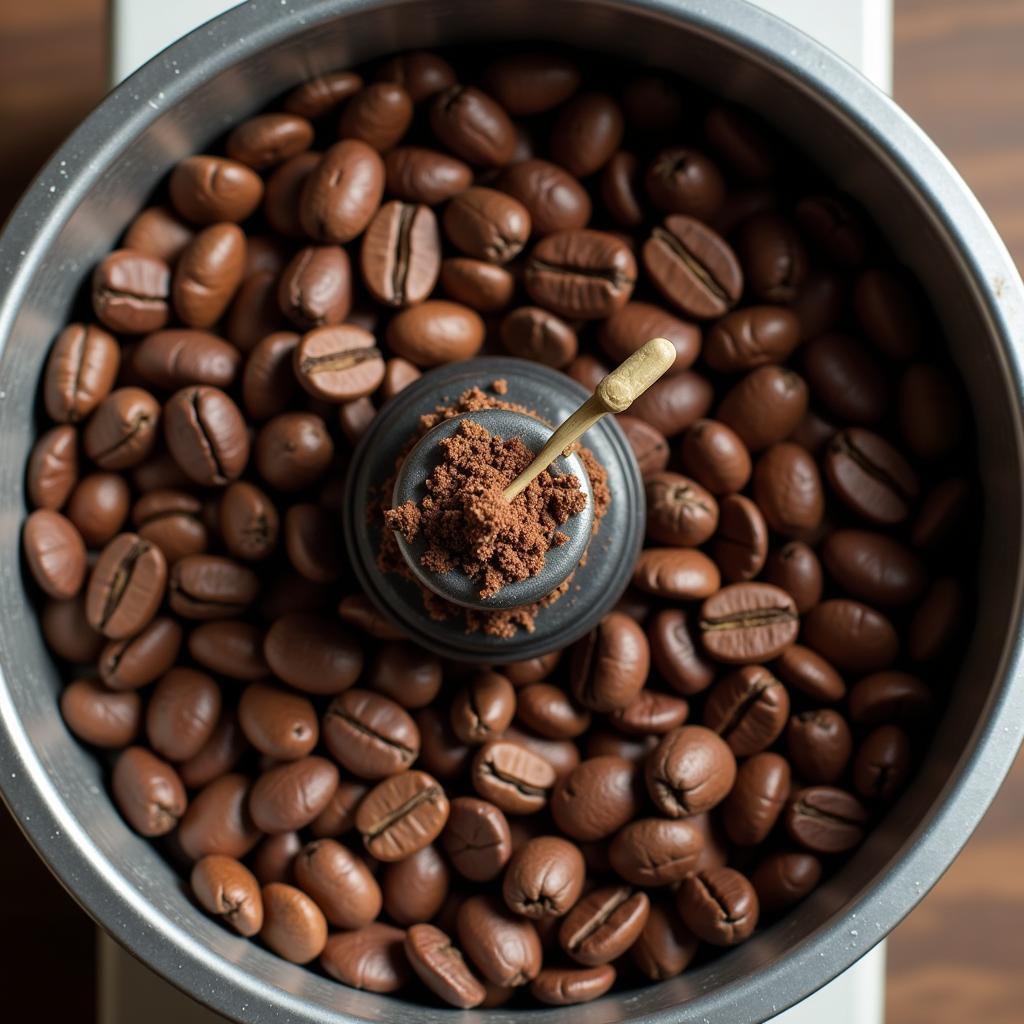 Coffee Grinder Jammed with Coffee Beans