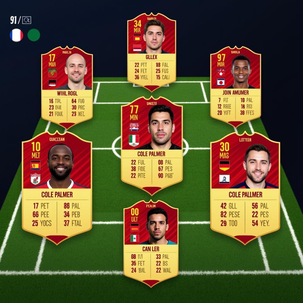 Cole Palmer in a FIFA 22 Ultimate Team Squad