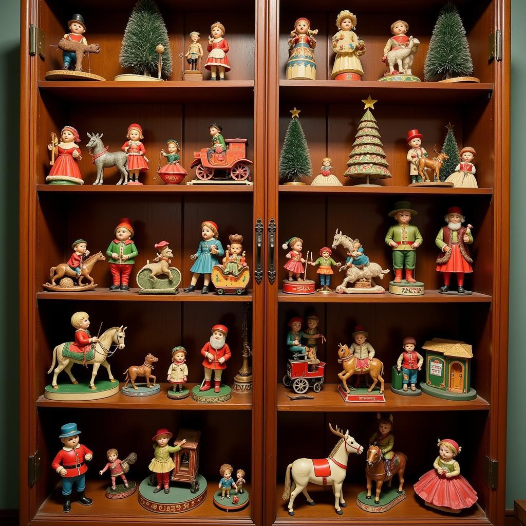 A Collection of Antique Wind Up Christmas Toys