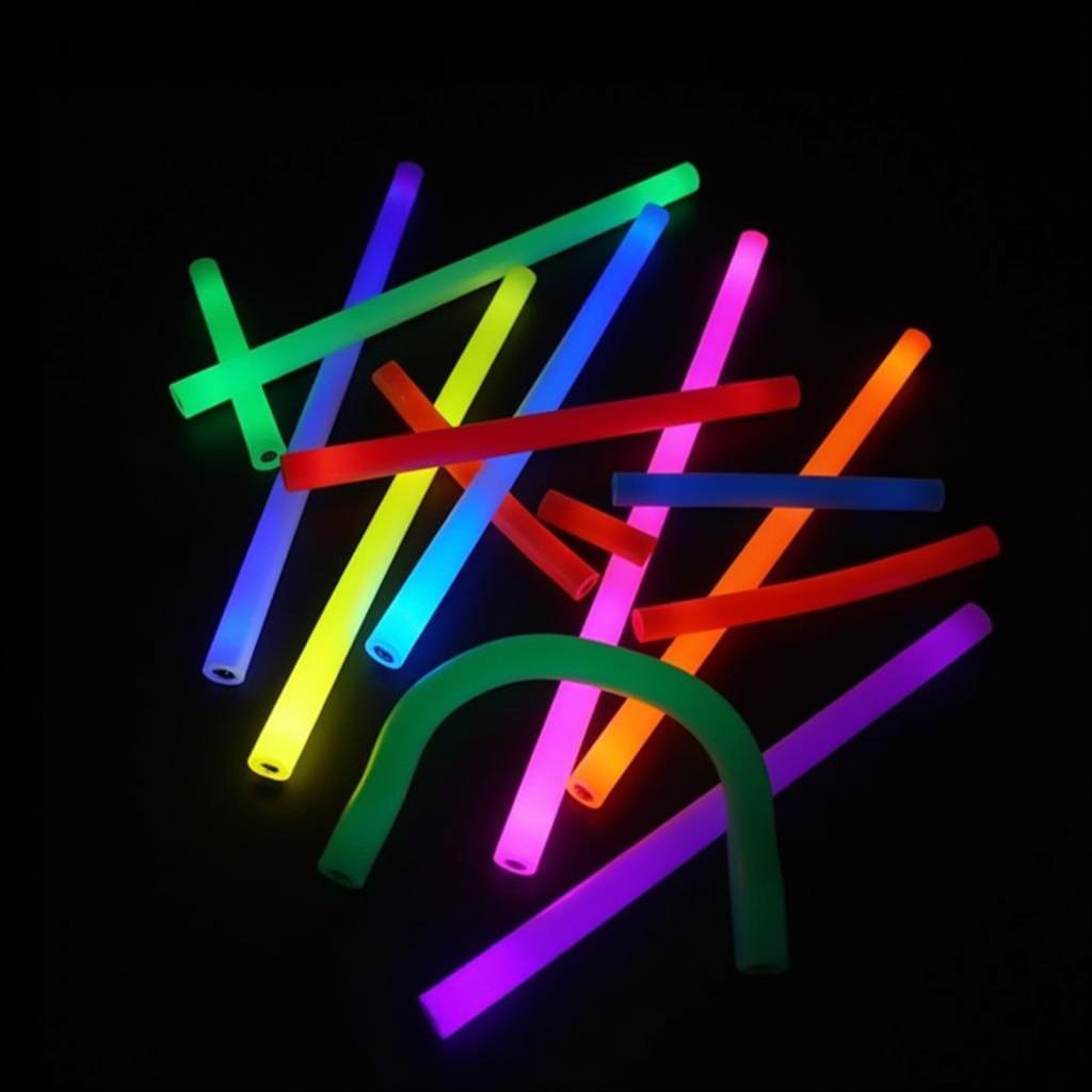 Common Glow Stick Colours: Green, Blue, Red, Yellow, Orange, Pink and Purple