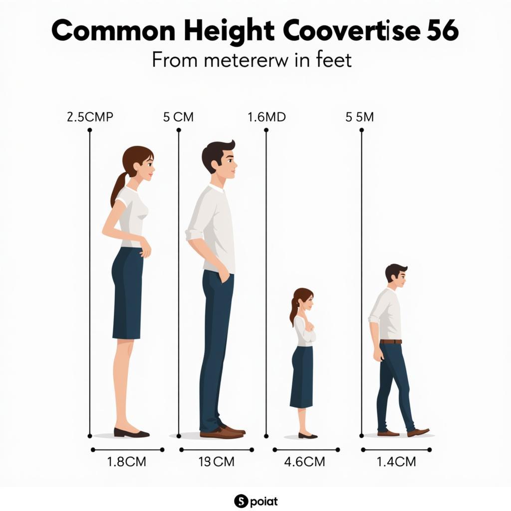 Chart Showing Common Height Conversions from Meters to Feet