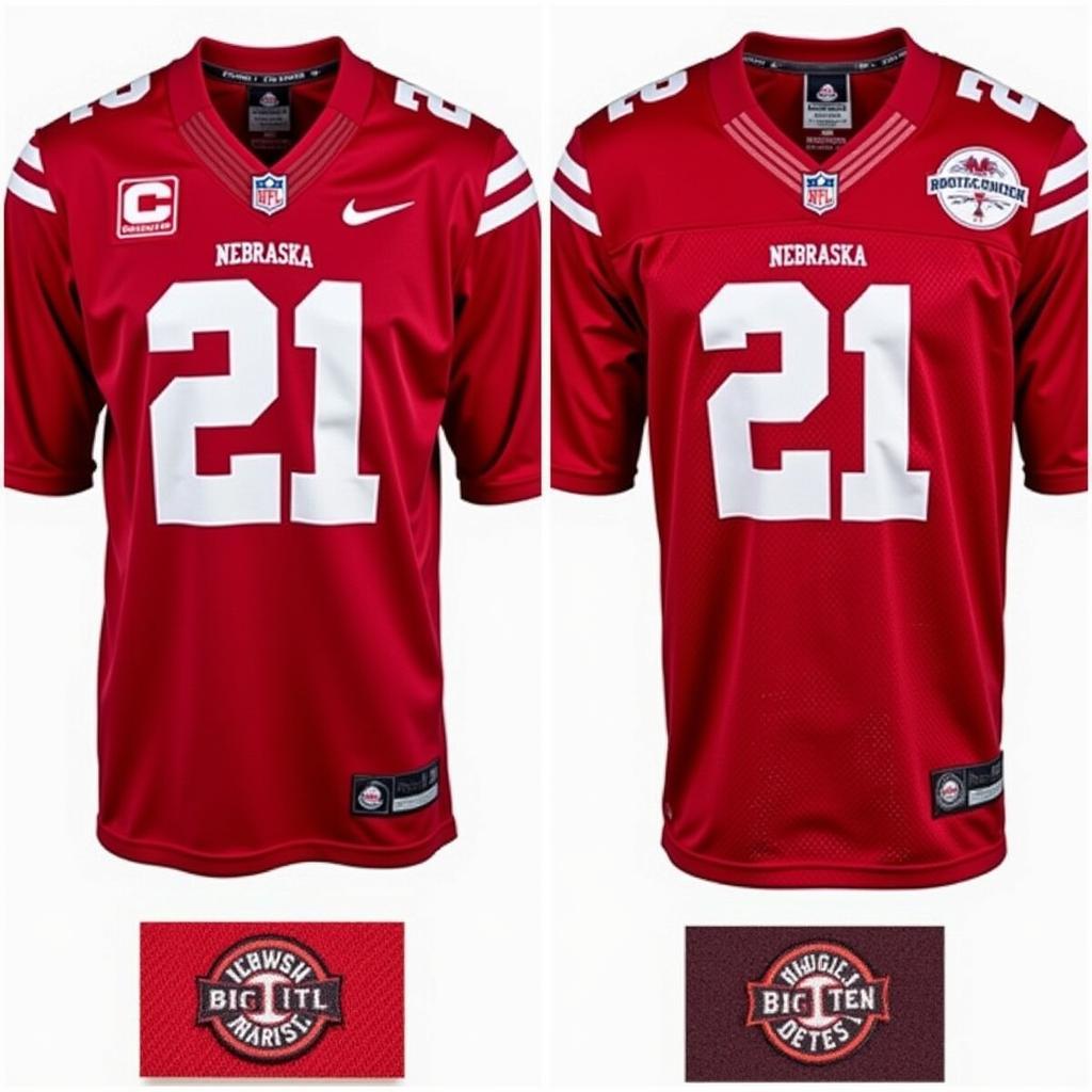 Comparison of Authentic and Counterfeit Nebraska Football Jerseys