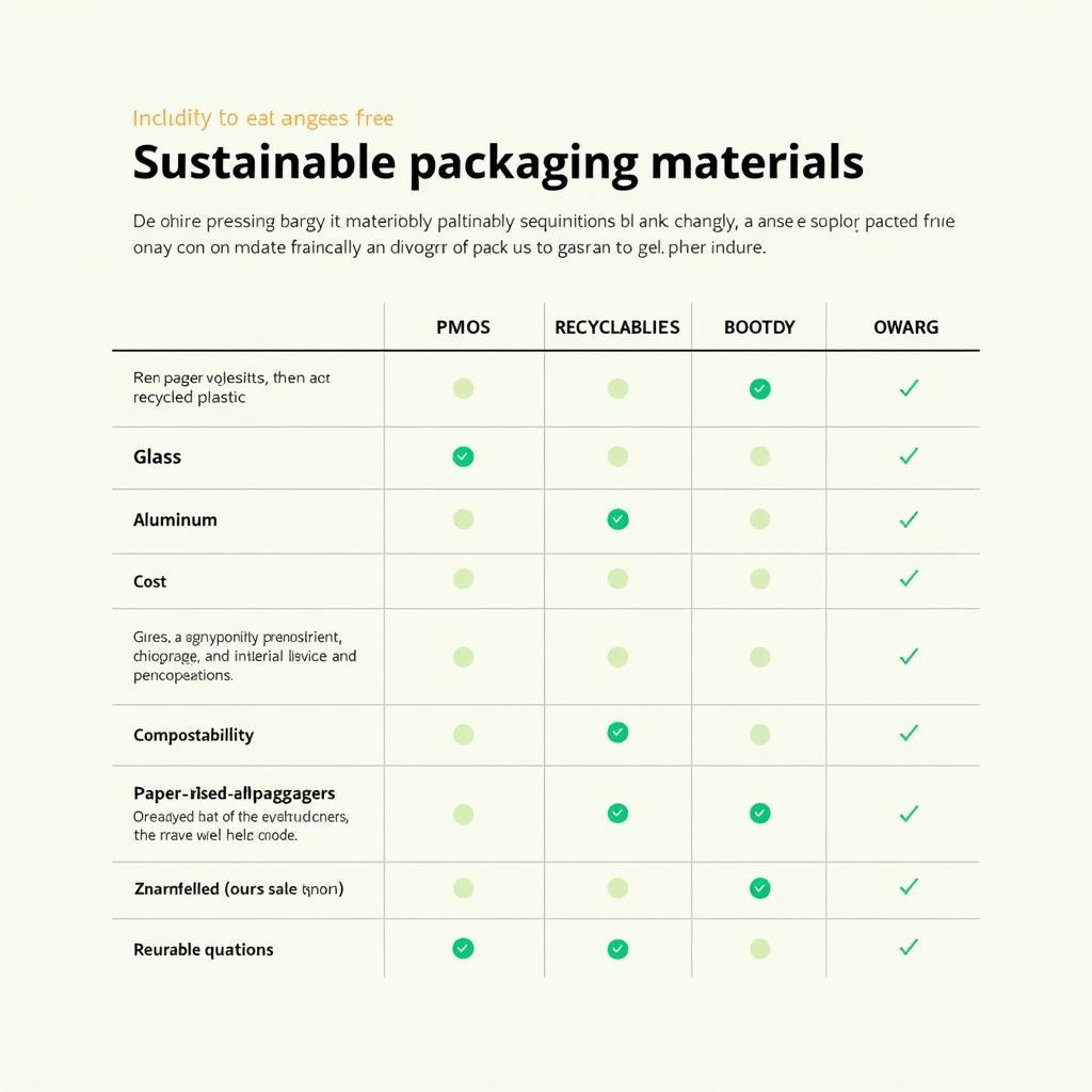 Comparison of Different Sustainable Packaging Materials