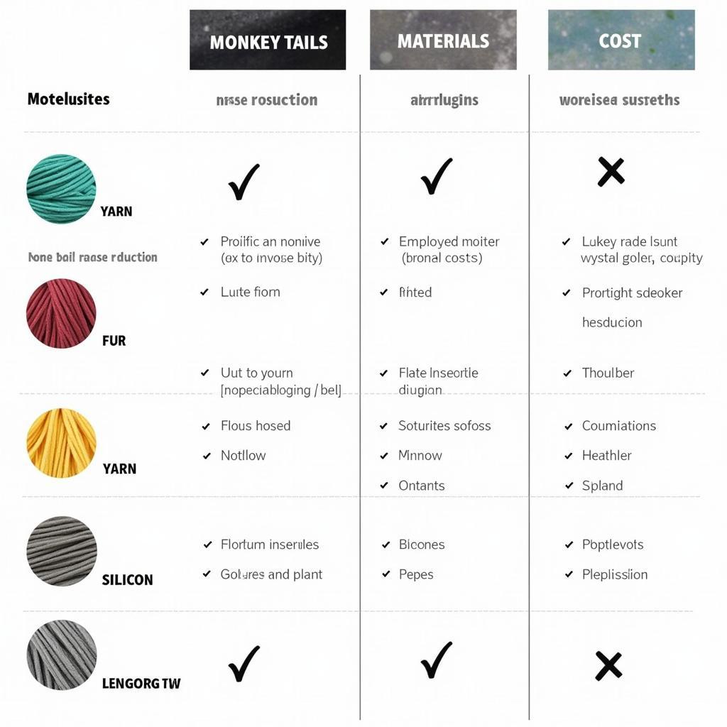 Comparison of Different Monkey Tail Materials