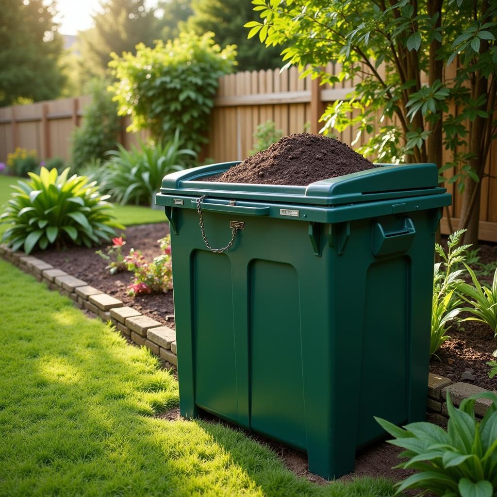 Composting bin for sustainable gardening