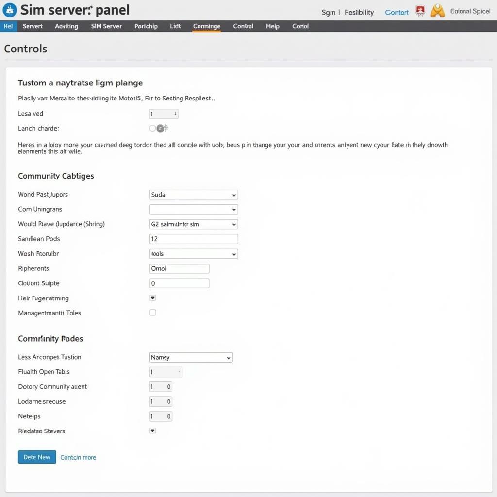 Customizing Sim Server Settings