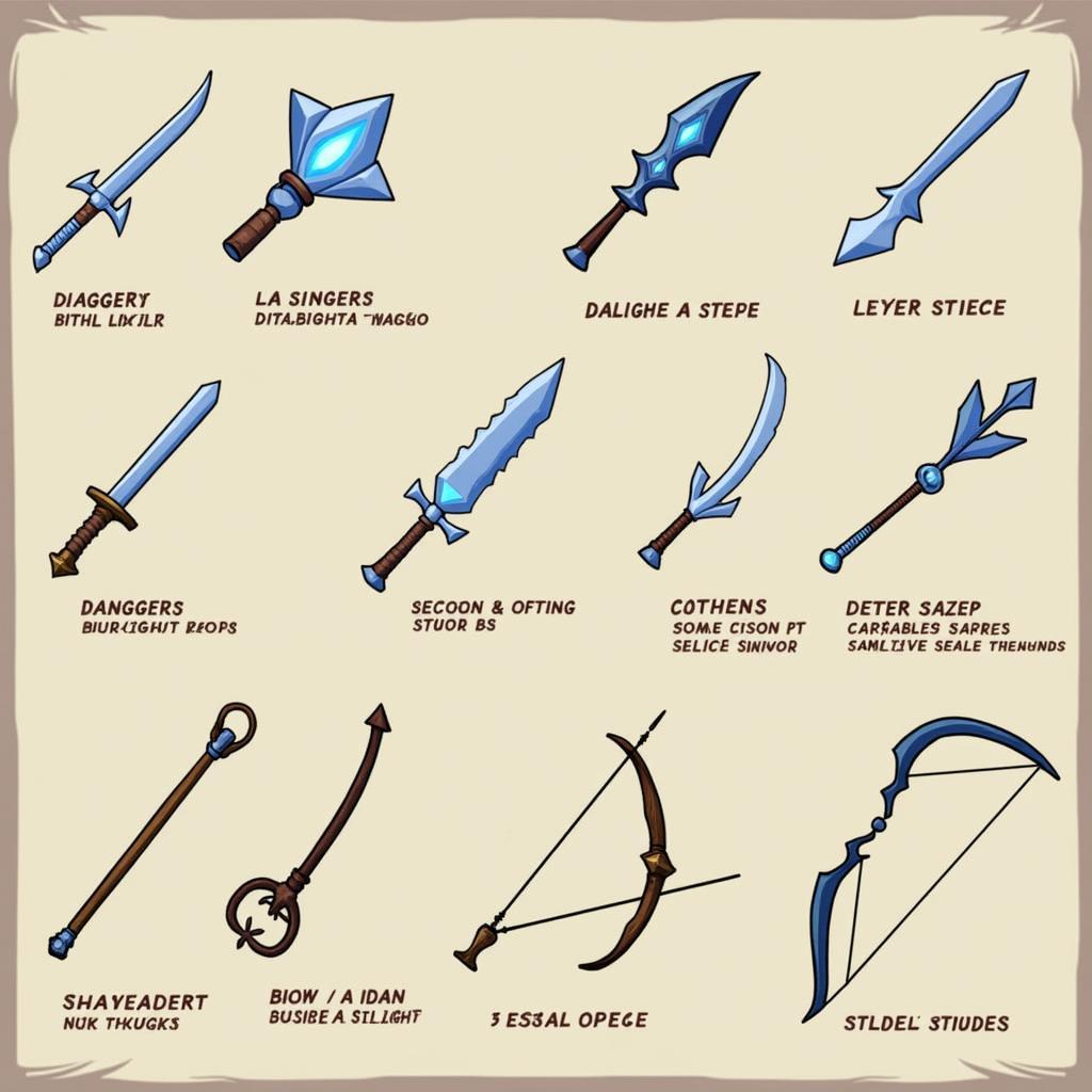 Various Weapon Types in Corruption of Champions