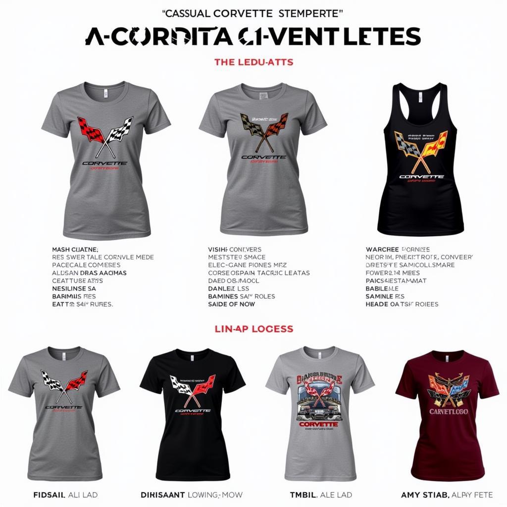 Corvette Women's T-shirts and Tanks: Showcasing various styles and designs