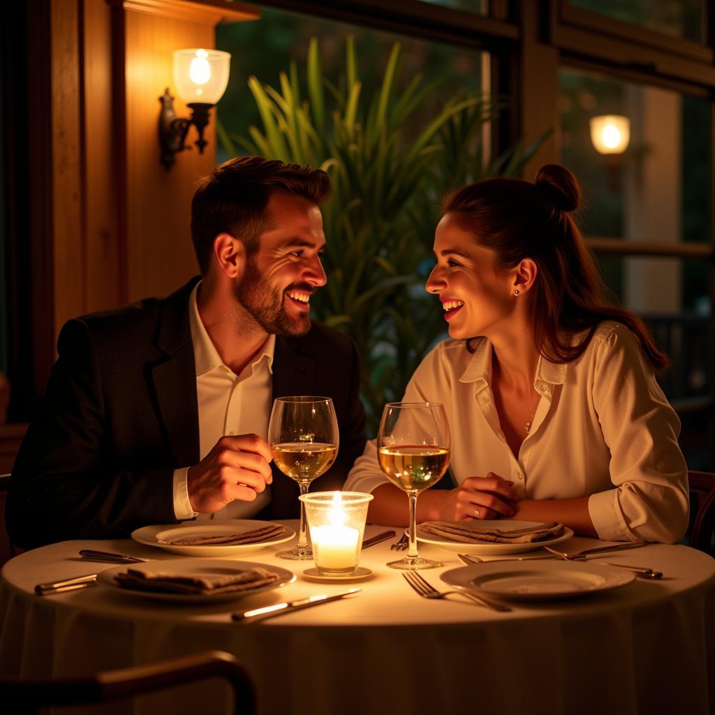 Couple Sharing a Romantic Dinner at Home