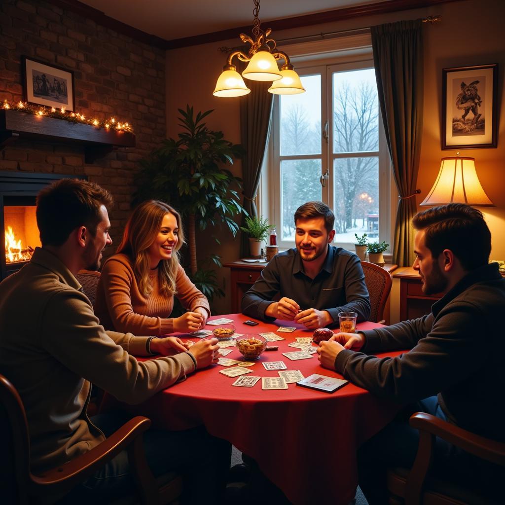 Cozy Card Game Night in Winter