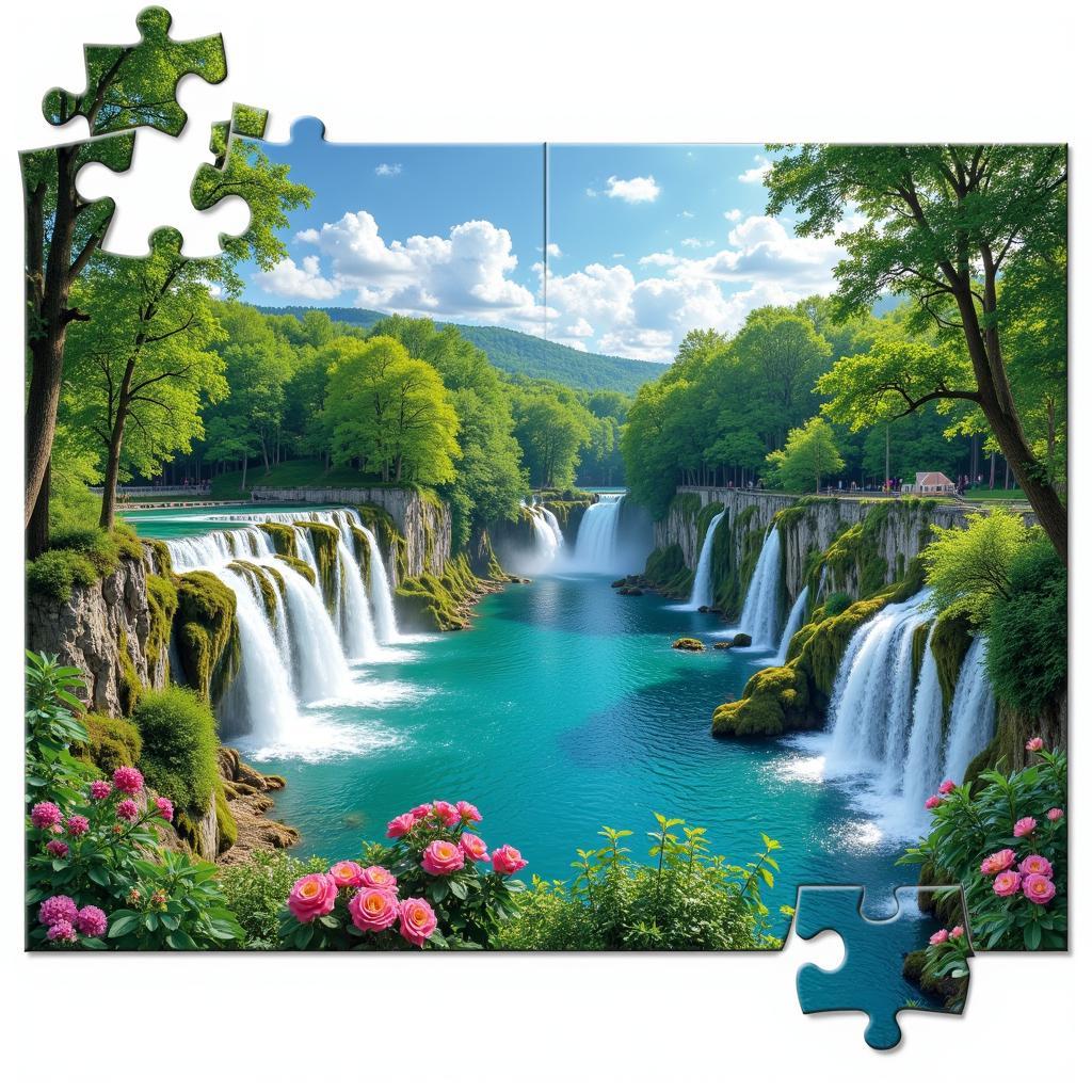 Croatia Puzzle Showcasing Plitvice Lakes