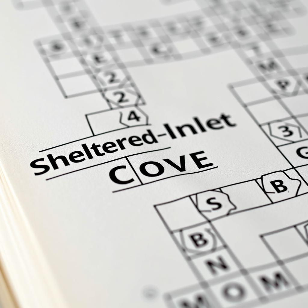 Crossword Puzzle Featuring "Cove" Clue