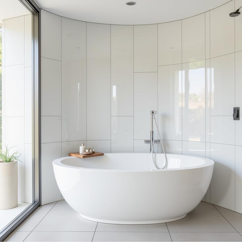 Curved Tiles in a Modern Bathroom Design