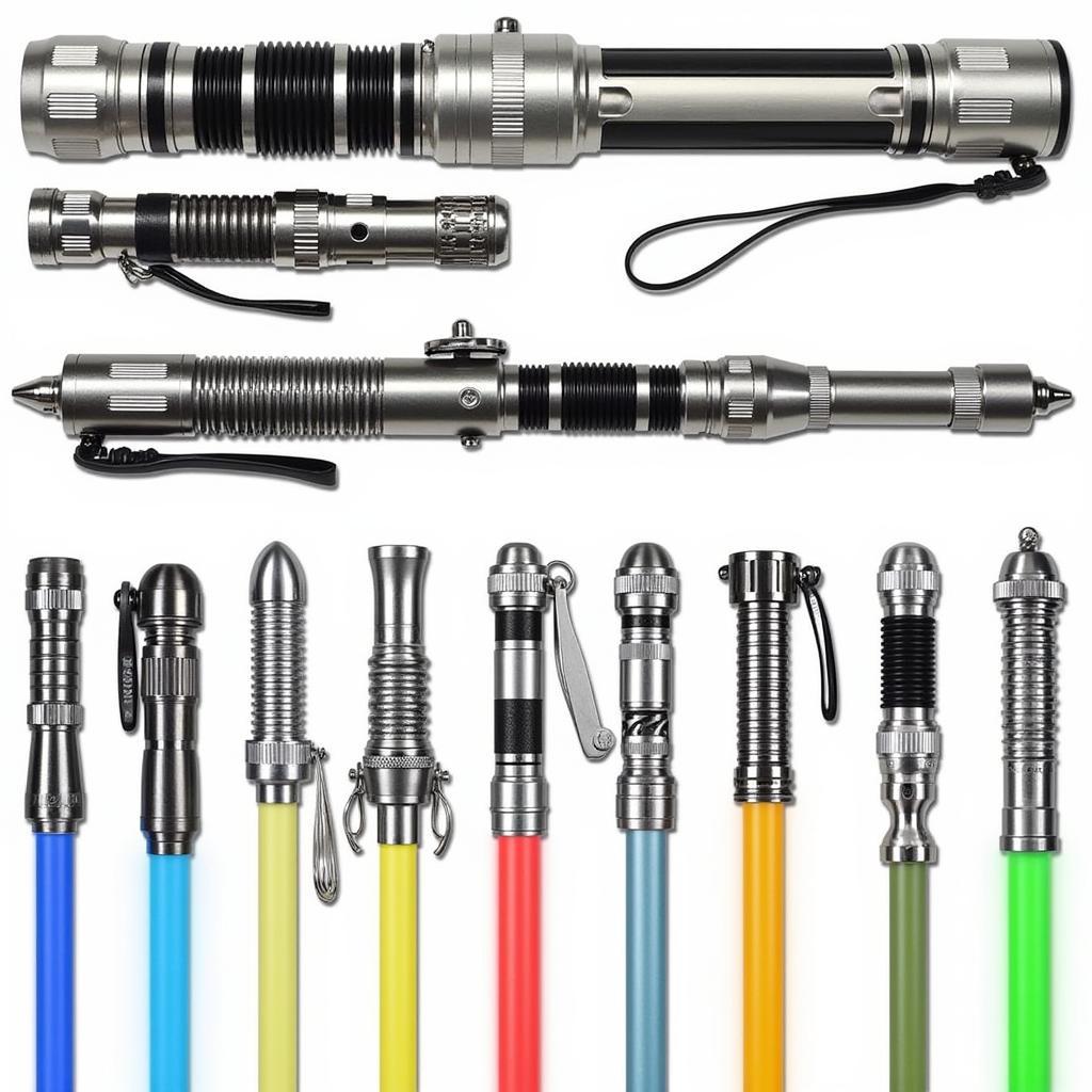 Customizable Lightsaber Hilts on Display