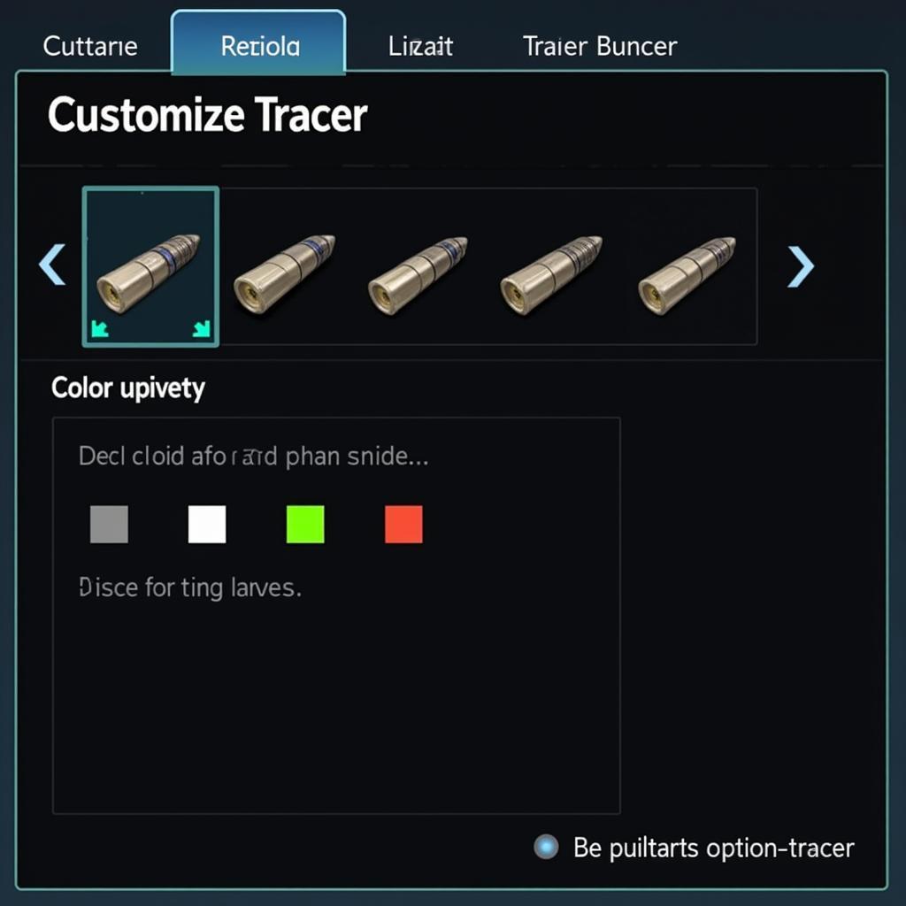 Customizing Tracer Bullet Colors in a Game Menu