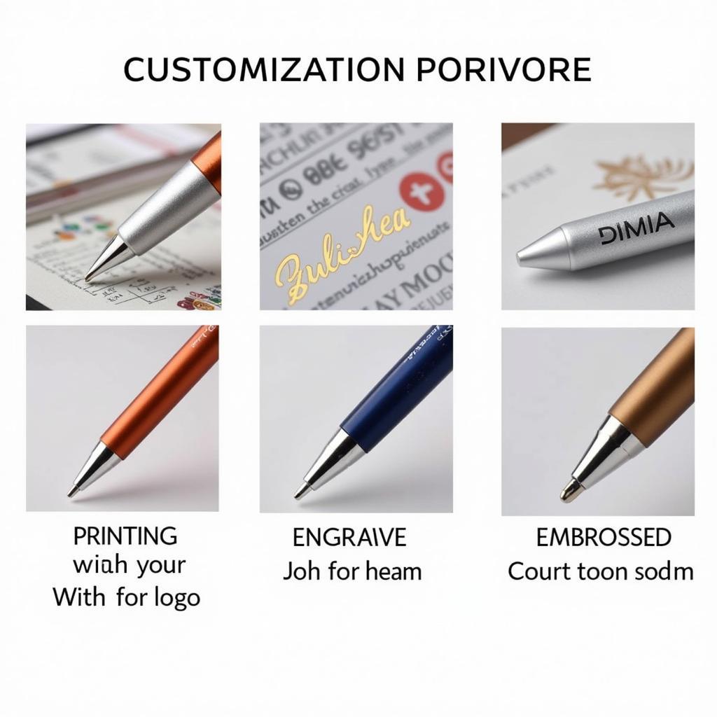 Different methods for customizing uni-ball pens, including printing, engraving, and embossing.