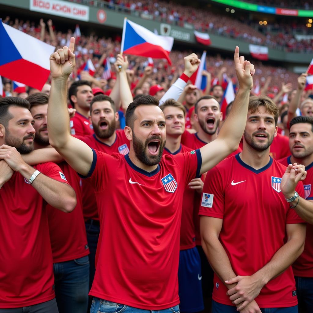 Czech Football Fans in Jerseys