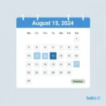 Calendar Showing Days Until August 15, 2024