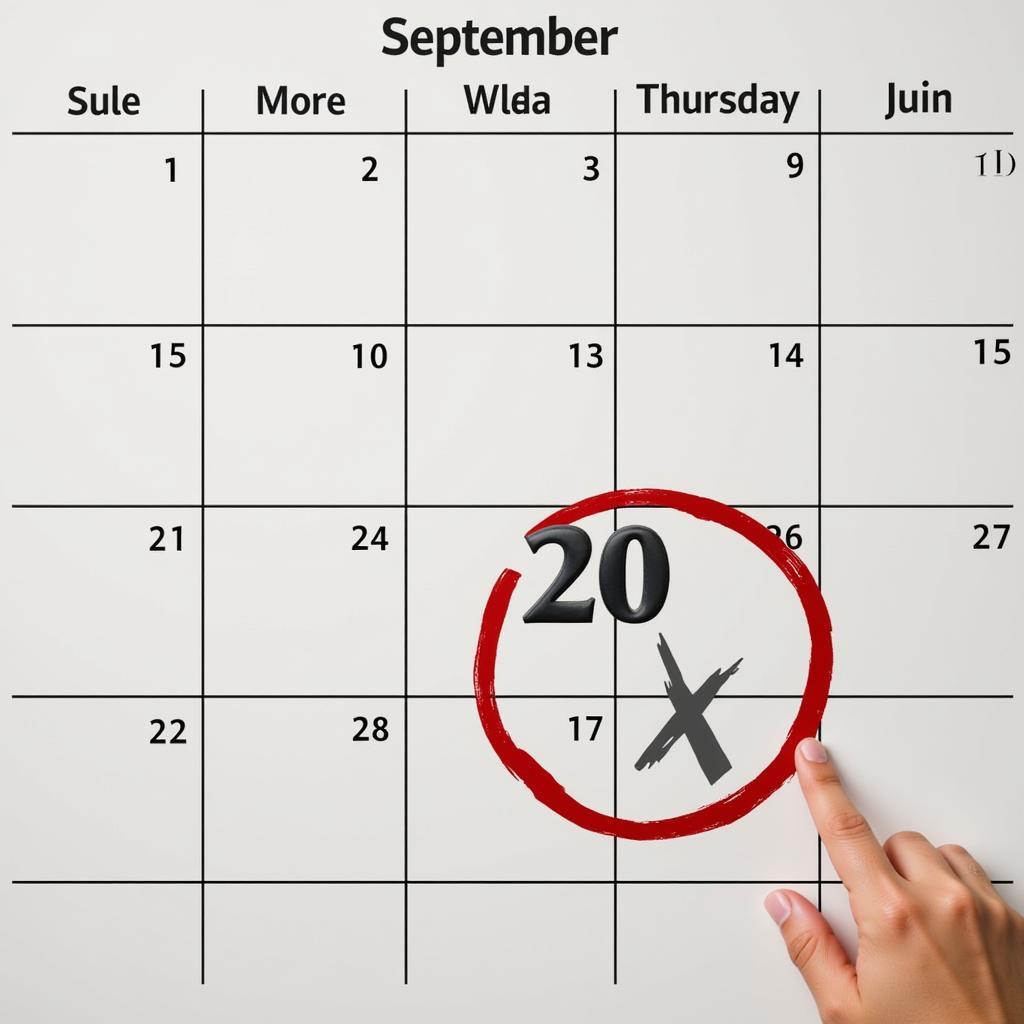 Calculating Days Until September 20th on a Calendar