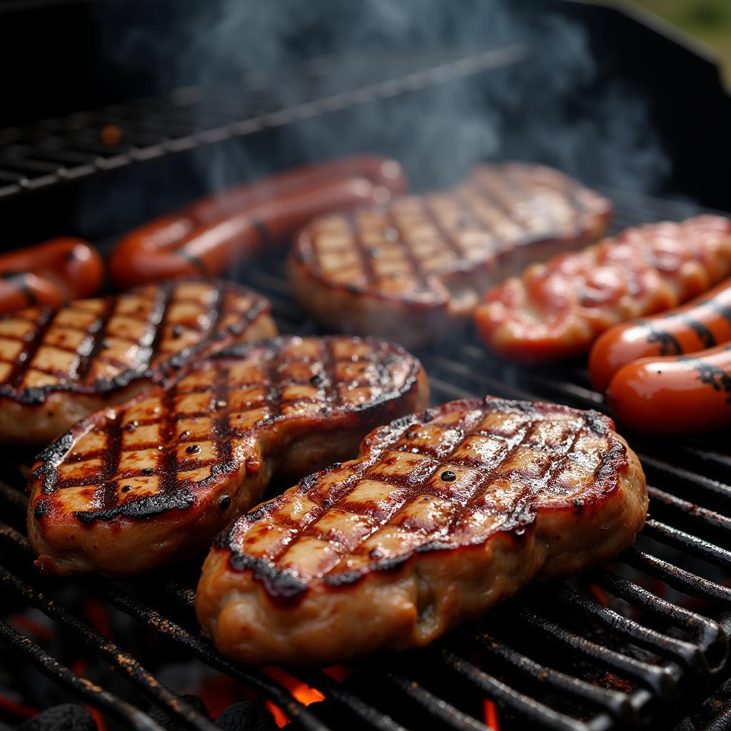 Delicious Grilled Meat on a Barbeque