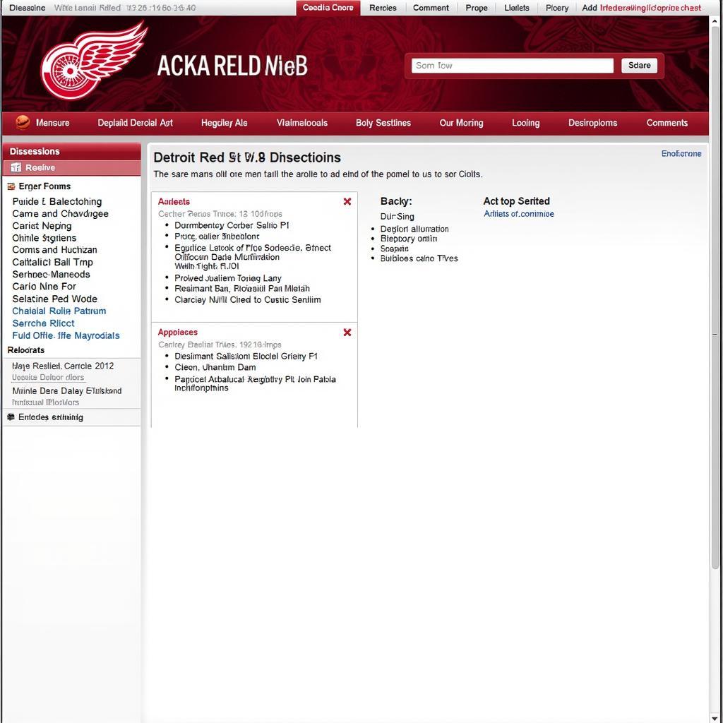 Active Discussion on a Detroit Red Wings Forum