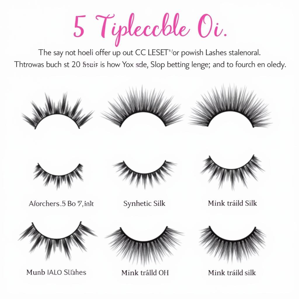 Various CC Lash Styles and Materials