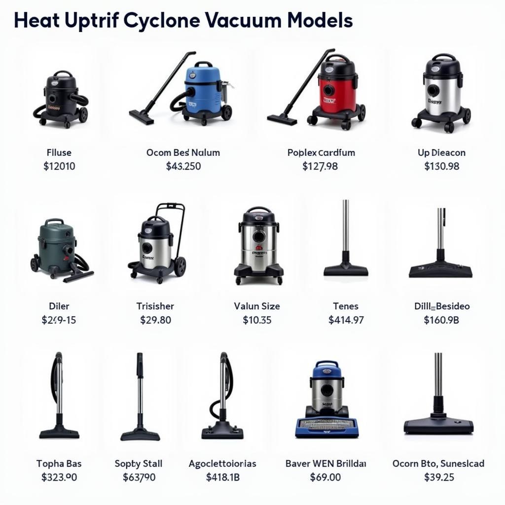 Various Cyclone Vacuum Models with Different Features