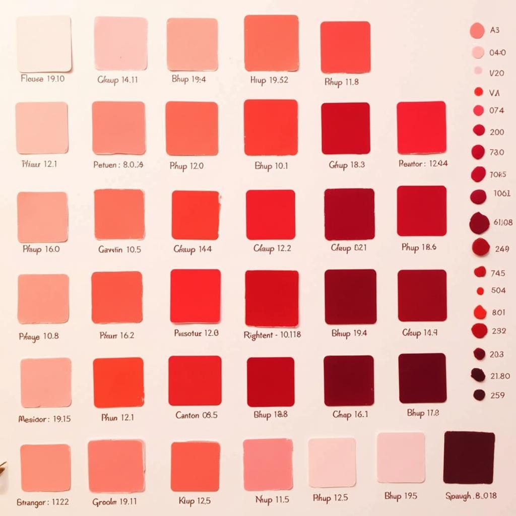 Different Shades of Octane Red: A color palette showcasing various shades of octane red, ranging from deep burgundy to bright fiery red, demonstrating the nuances and versatility of the color.