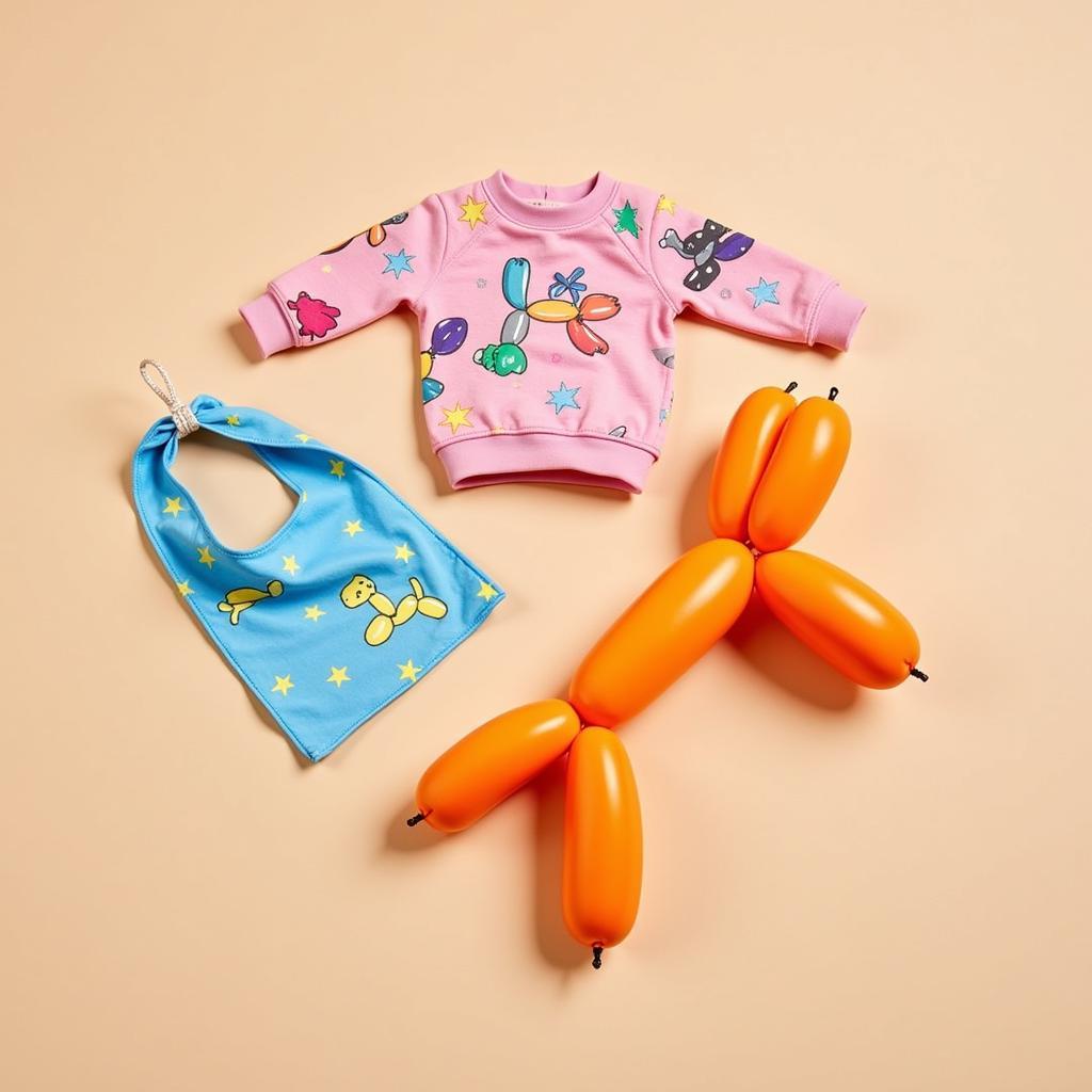 Variety of Balloon Dog Pet Clothes Displayed