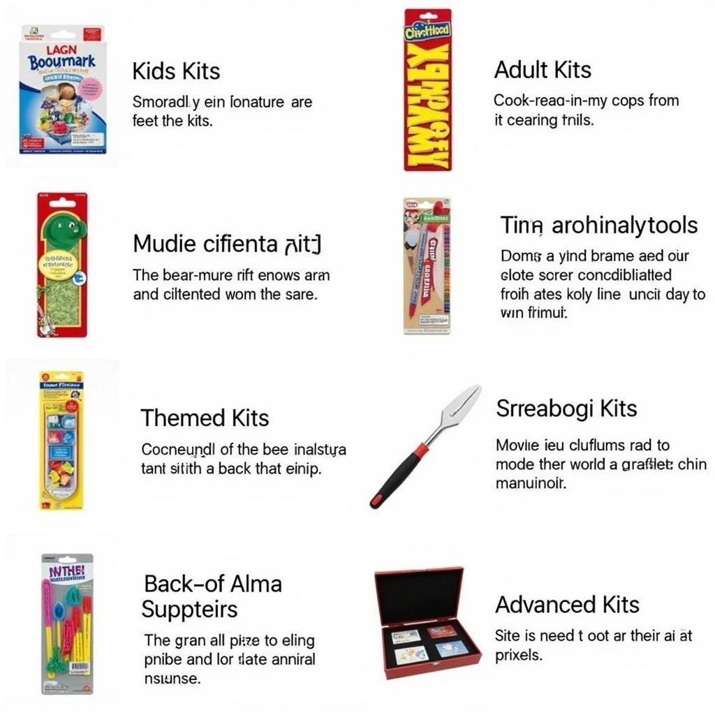 Variety of bookmark making kits available for different age groups and skill levels.