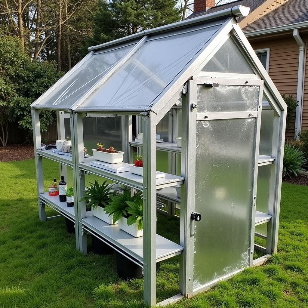 DIY Basement Greenhouse Shelving Unit