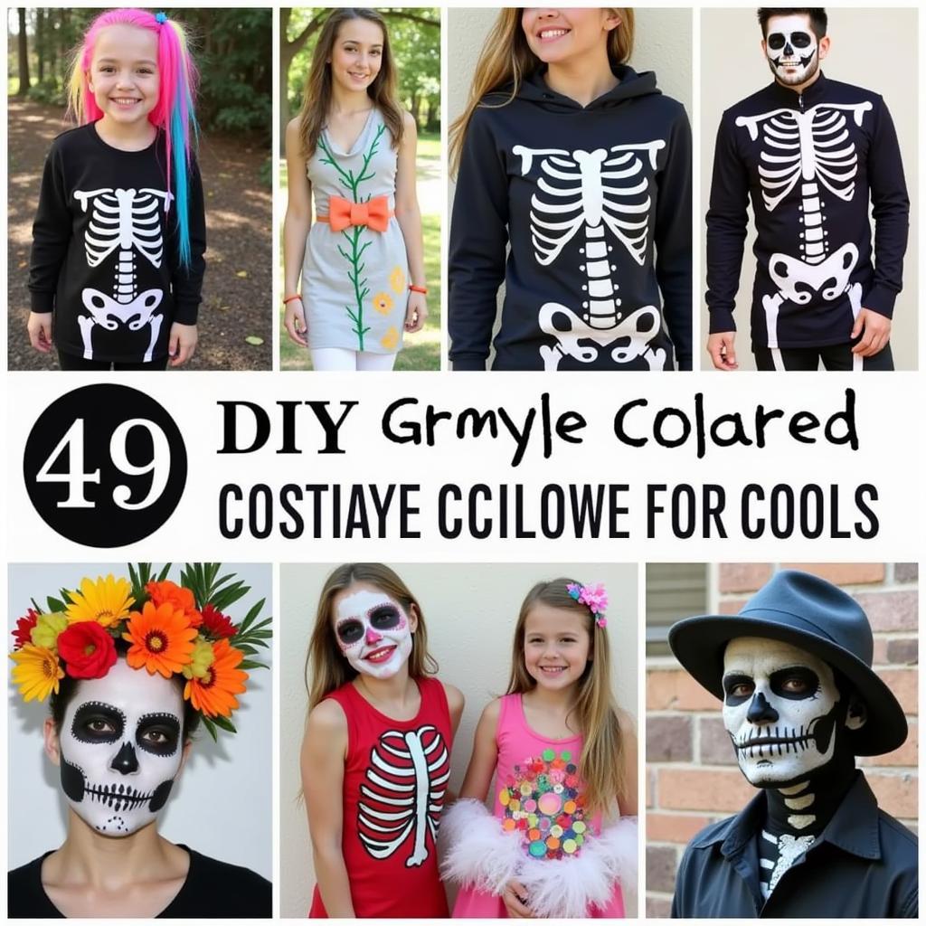 DIY Colorful Skeleton Costume Ideas