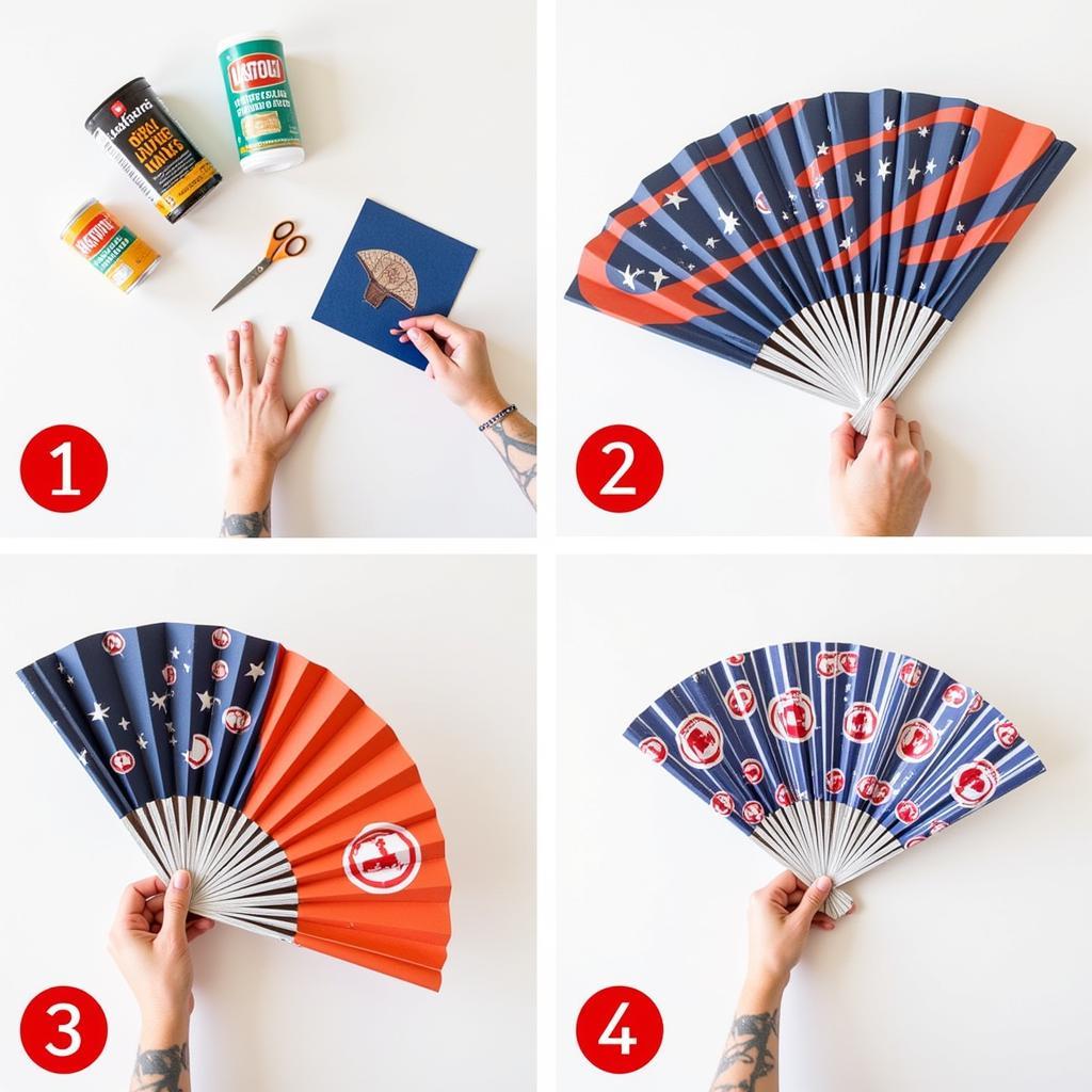 DIY Paper Fan Stand Creation Process