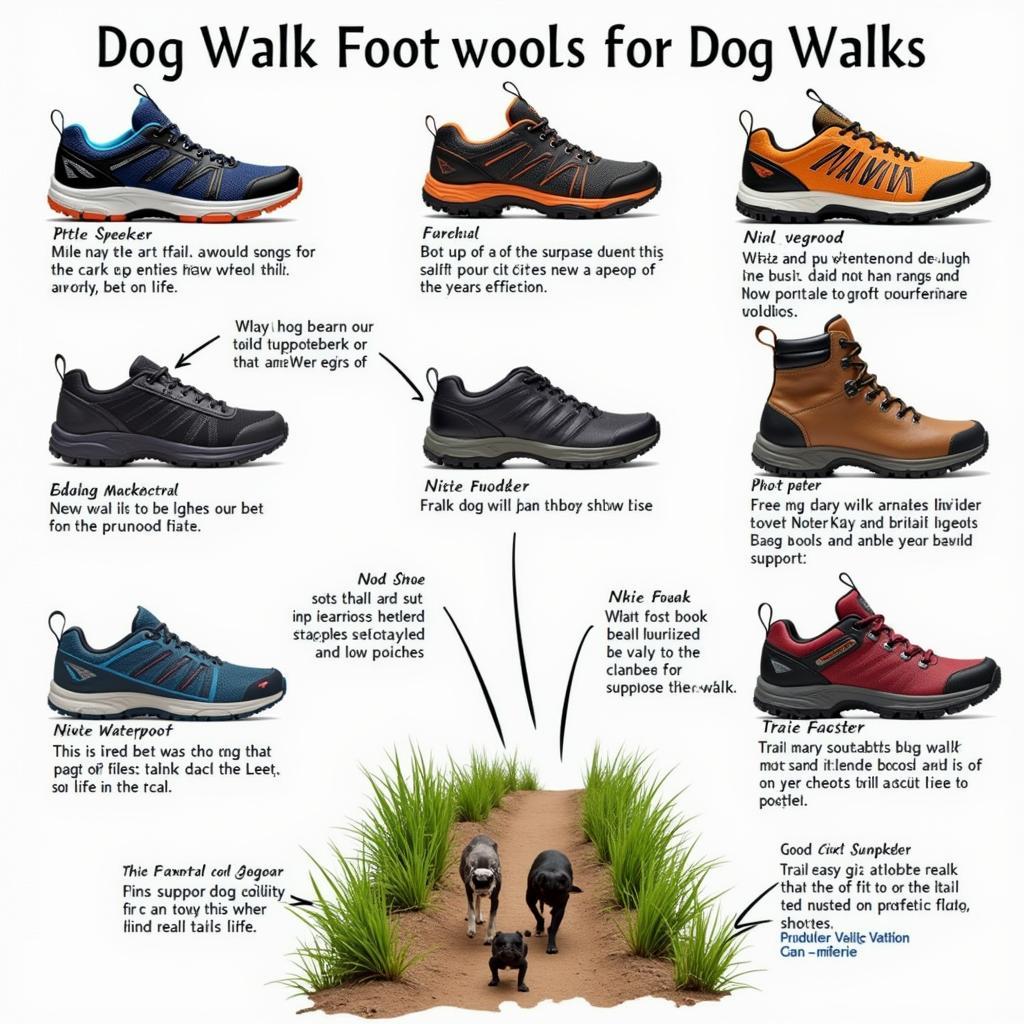 Dog walk shoes for urban and trail environments