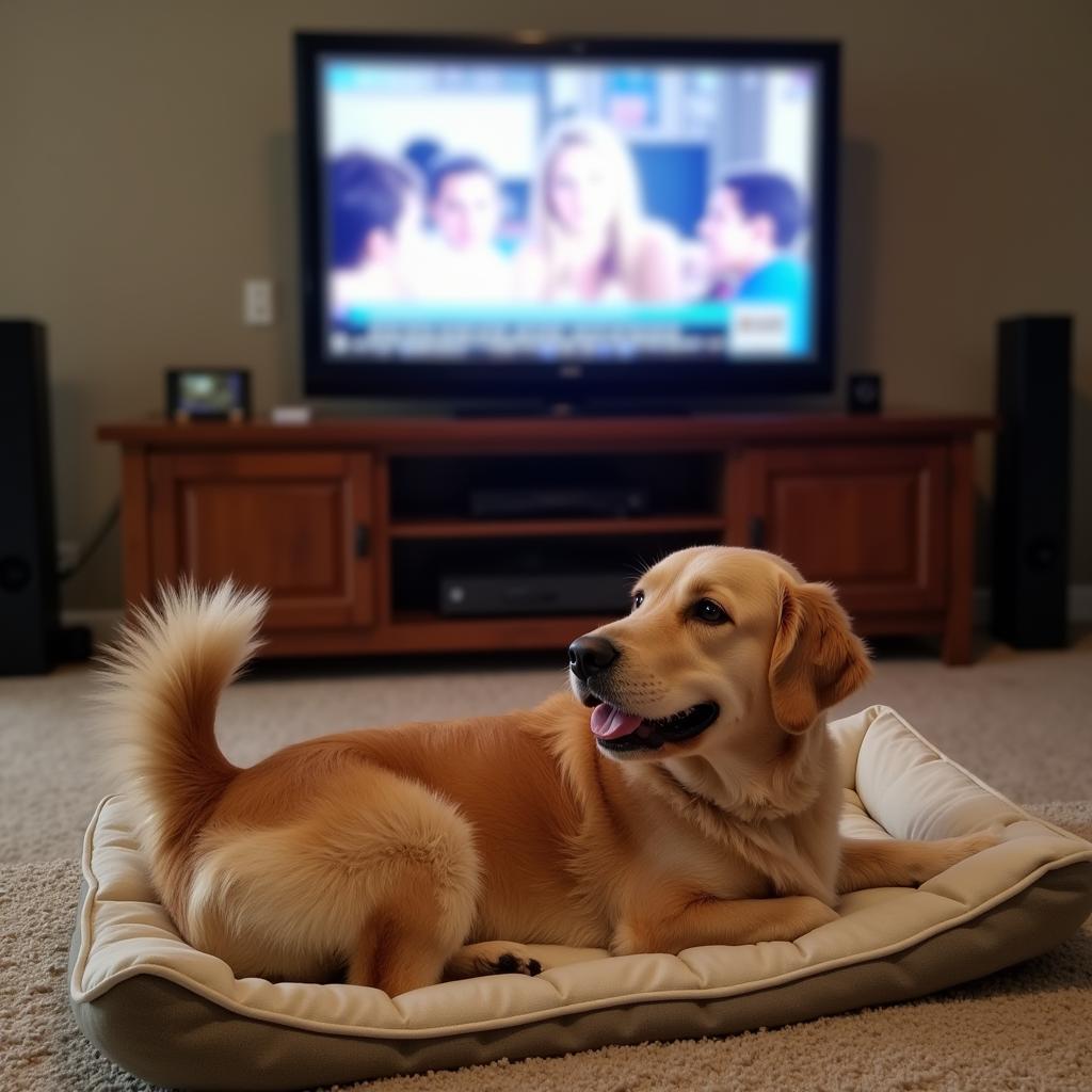 Dog Watching TV Calmly