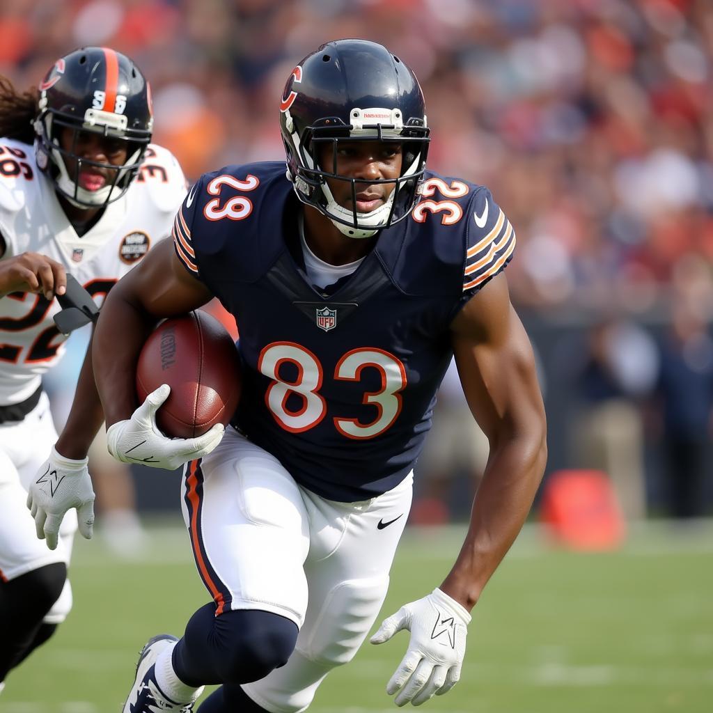 Dominique A Robinson in action as a defensive end for the Chicago Bears