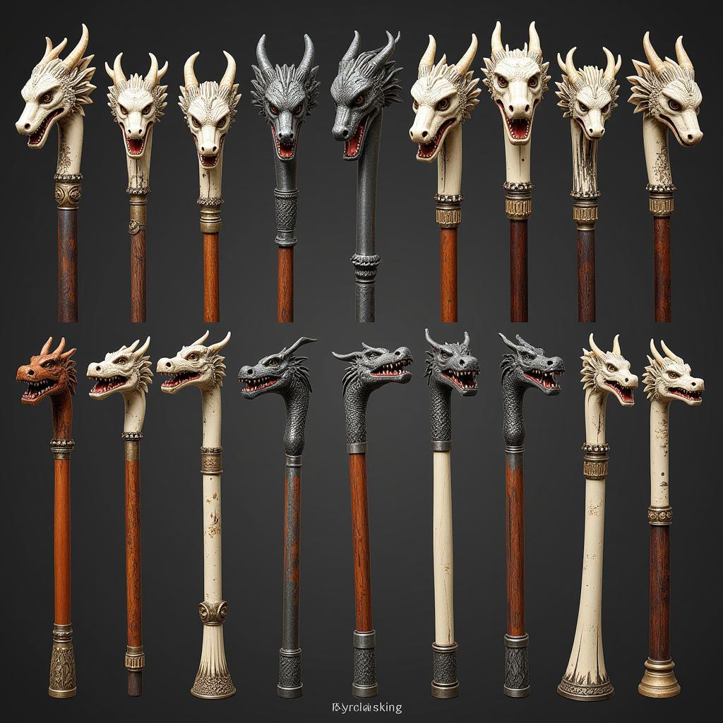 Different Types of Dragon Head Walking Sticks