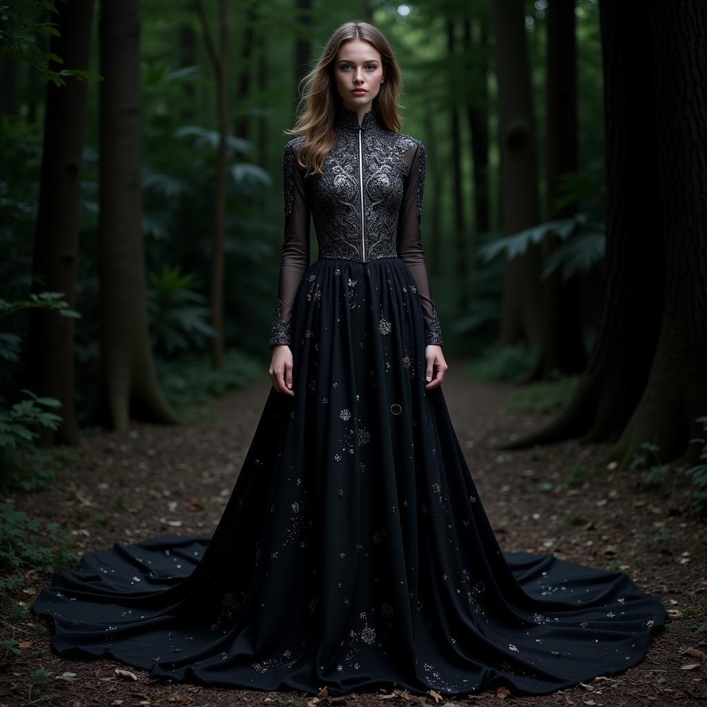 Dark aesthetic clothing in editorial fashion occult