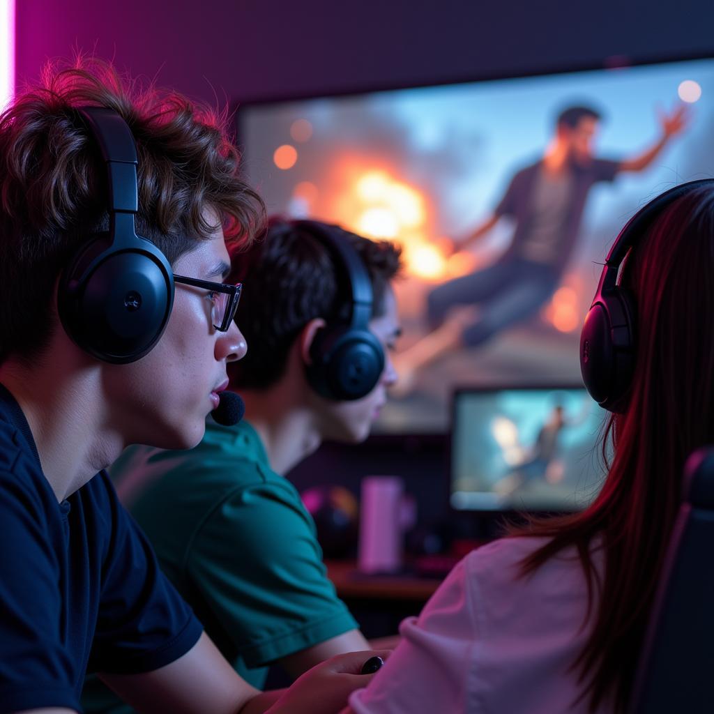 Effective Communication in Gaming: Players using voice chat during gameplay