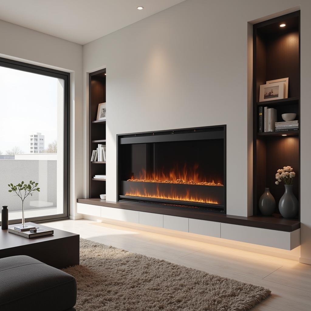 Electric Fireplace in Modern Living Room