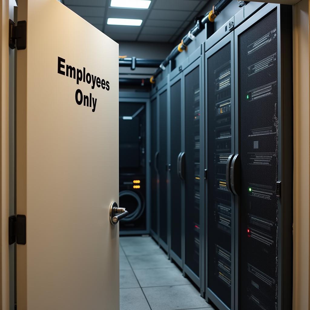 Employees Only Door Leading to Server Room