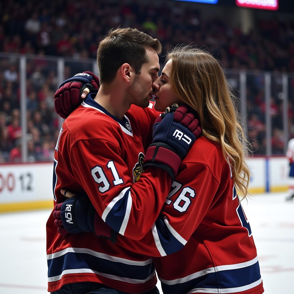 Enemies to Lovers Hockey Romance Depiction