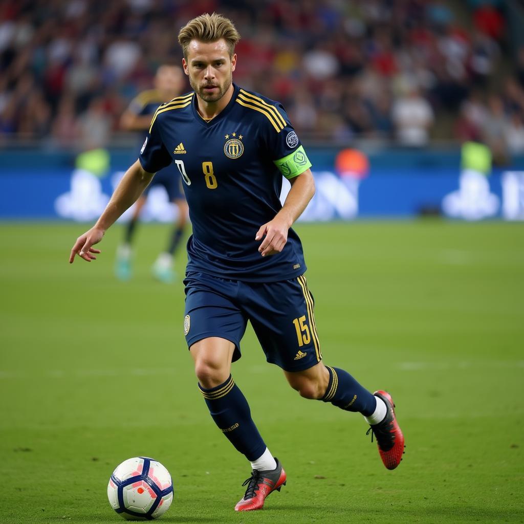 Erling Haaland playing football while wearing his distinctive watch