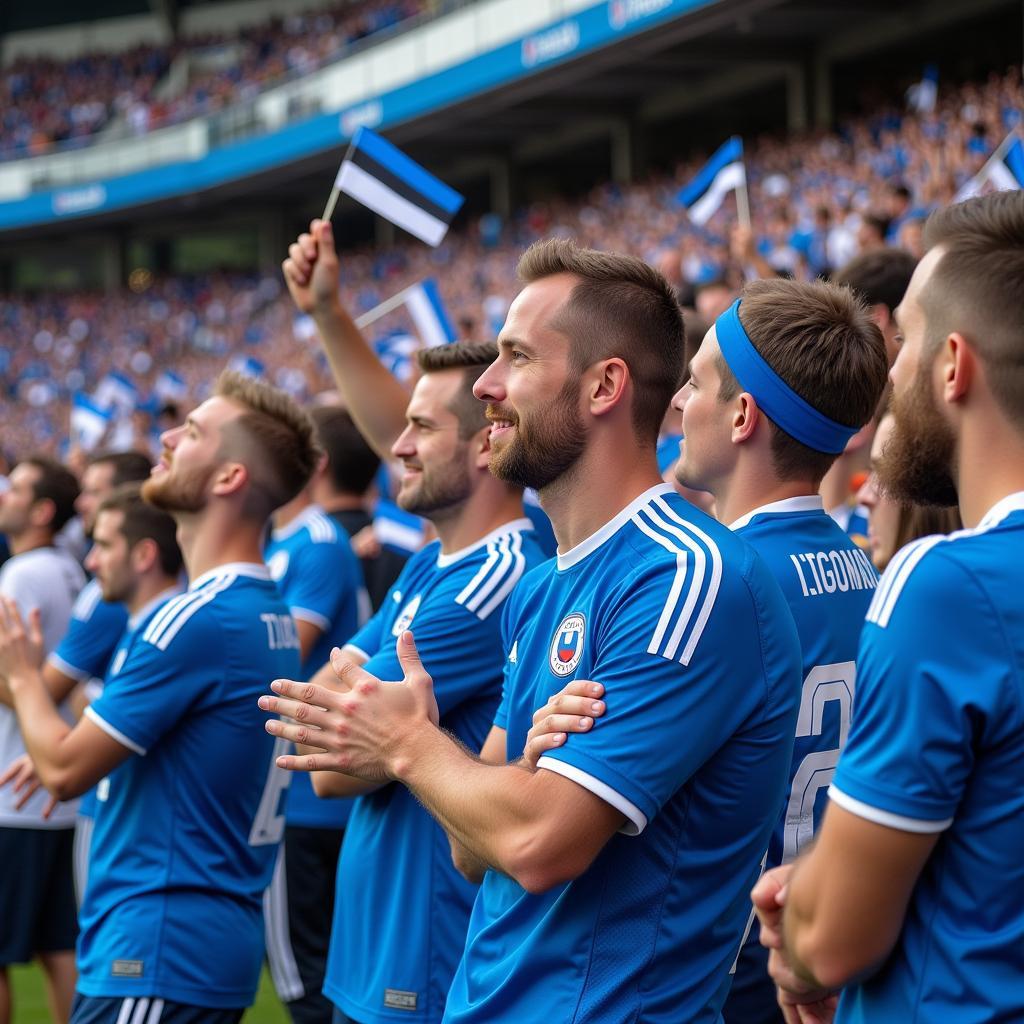 Estonian Fans Wearing Jerseys